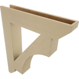 Ekena Millwork - BKTUR055X30X36WTL06RCPR - Timberthane Faux Wood Westlake Style Bracket, Slat Ends, 5 1/2"W x 30"D x 36"H, Primed Tan