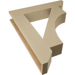 Ekena Millwork - BKTUR055X30X36WTL06RCPR - Timberthane Faux Wood Westlake Style Bracket, Slat Ends, 5 1/2"W x 30"D x 36"H, Primed Tan
