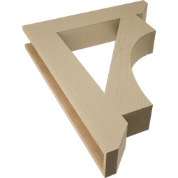 Ekena Millwork - BKTUR055X30X38WTL06RCPR - Timberthane Faux Wood Westlake Style Bracket, Slat Ends, 5 1/2"W x 30"D x 38"H, Primed Tan