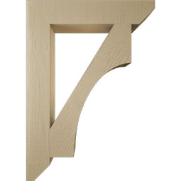 Ekena Millwork - BKTUR055X30X42WTL06RCPR - Timberthane Faux Wood Westlake Style Bracket, Slat Ends, 5 1/2"W x 30"D x 42"H, Primed Tan