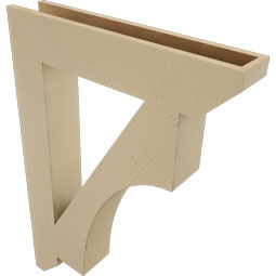 Ekena Millwork - BKTUR055X30X42WTL06RCPR - Timberthane Faux Wood Westlake Style Bracket, Slat Ends, 5 1/2"W x 30"D x 42"H, Primed Tan