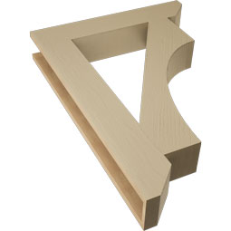Ekena Millwork - BKTUR055X30X42WTL06RCPR - Timberthane Faux Wood Westlake Style Bracket, Slat Ends, 5 1/2"W x 30"D x 42"H, Primed Tan