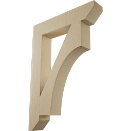 Ekena Millwork - BKTUR055X30X42WTL06RCPR - Timberthane Faux Wood Westlake Style Bracket, Slat Ends, 5 1/2"W x 30"D x 42"H, Primed Tan