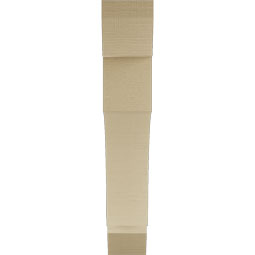 Ekena Millwork - BKTUR055X32X32WTL06RCPR - Timberthane Faux Wood Westlake Style Bracket, Slat Ends, 5 1/2"W x 32"D x 32"H, Primed Tan