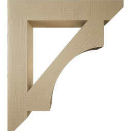 Ekena Millwork - BKTUR055X32X36WTL06RCPR - Timberthane Faux Wood Westlake Style Bracket, Slat Ends, 5 1/2"W x 32"D x 36"H, Primed Tan