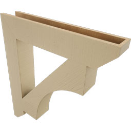 Ekena Millwork - BKTUR055X32X36WTL06RCPR - Timberthane Faux Wood Westlake Style Bracket, Slat Ends, 5 1/2"W x 32"D x 36"H, Primed Tan