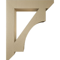 Ekena Millwork - BKTUR055X32X40WTL06RCPR - Timberthane Faux Wood Westlake Style Bracket, Slat Ends, 5 1/2"W x 32"D x 40"H, Primed Tan