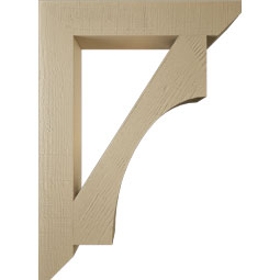 Ekena Millwork - BKTUR055X32X44WTL06RCPR - Timberthane Faux Wood Westlake Style Bracket, Slat Ends, 5 1/2"W x 32"D x 44"H, Primed Tan