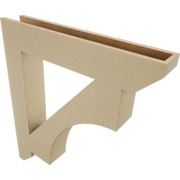 Ekena Millwork - BKTUR055X34X38WTL06RCPR - Timberthane Faux Wood Westlake Style Bracket, Slat Ends, 5 1/2"W x 34"D x 38"H, Primed Tan