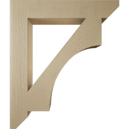 Ekena Millwork - BKTUR055X34X40WTL06RCPR - Timberthane Faux Wood Westlake Style Bracket, Slat Ends, 5 1/2"W x 34"D x 40"H, Primed Tan