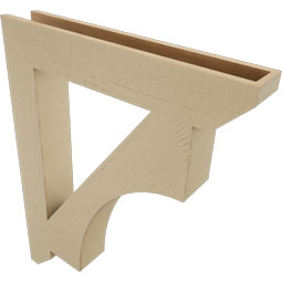 Ekena Millwork - BKTUR055X34X42WTL06RCPR - Timberthane Faux Wood Westlake Style Bracket, Slat Ends, 5 1/2"W x 34"D x 42"H, Primed Tan