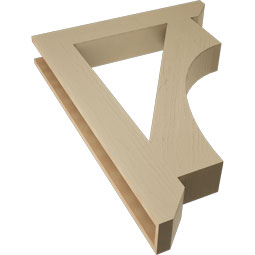 Ekena Millwork - BKTUR055X34X46WTL06RCPR - Timberthane Faux Wood Westlake Style Bracket, Slat Ends, 5 1/2"W x 34"D x 46"H, Primed Tan