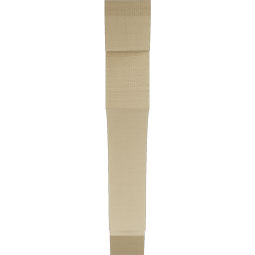 Ekena Millwork - BKTUR055X36X36WTL06RCPR - Timberthane Faux Wood Westlake Style Bracket, Slat Ends, 5 1/2"W x 36"D x 36"H, Primed Tan