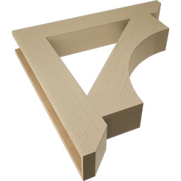 Ekena Millwork - BKTUR055X36X36WTL06RCPR - Timberthane Faux Wood Westlake Style Bracket, Slat Ends, 5 1/2"W x 36"D x 36"H, Primed Tan