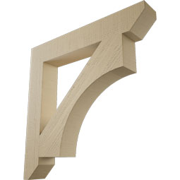 Ekena Millwork - BKTUR055X36X36WTL06RCPR - Timberthane Faux Wood Westlake Style Bracket, Slat Ends, 5 1/2"W x 36"D x 36"H, Primed Tan