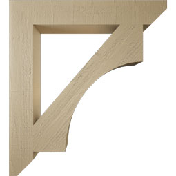 Ekena Millwork - BKTUR055X36X40WTL06RCPR - Timberthane Faux Wood Westlake Style Bracket, Slat Ends, 5 1/2"W x 36"D x 40"H, Primed Tan