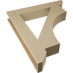 Ekena Millwork - BKTUR055X36X40WTL06RCPR - Timberthane Faux Wood Westlake Style Bracket, Slat Ends, 5 1/2"W x 36"D x 40"H, Primed Tan