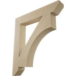 Ekena Millwork - BKTUR055X36X40WTL06RCPR - Timberthane Faux Wood Westlake Style Bracket, Slat Ends, 5 1/2"W x 36"D x 40"H, Primed Tan