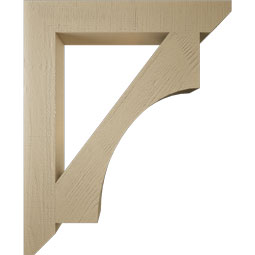 Ekena Millwork - BKTUR055X36X44WTL06RCPR - Timberthane Faux Wood Westlake Style Bracket, Slat Ends, 5 1/2"W x 36"D x 44"H, Primed Tan