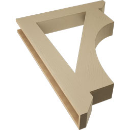 Ekena Millwork - BKTUR055X36X48WTL06RCPR - Timberthane Faux Wood Westlake Style Bracket, Slat Ends, 5 1/2"W x 36"D x 48"H, Primed Tan