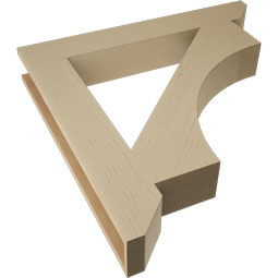 Ekena Millwork - BKTUR055X38X38WTL06RCPR - Timberthane Faux Wood Westlake Style Bracket, Slat Ends, 5 1/2"W x 38"D x 38"H, Primed Tan
