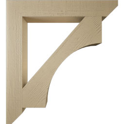 Ekena Millwork - BKTUR055X38X42WTL06RCPR - Timberthane Faux Wood Westlake Style Bracket, Slat Ends, 5 1/2"W x 38"D x 42"H, Primed Tan