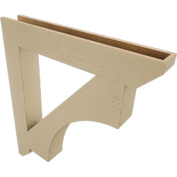 Ekena Millwork - BKTUR055X38X42WTL06RCPR - Timberthane Faux Wood Westlake Style Bracket, Slat Ends, 5 1/2"W x 38"D x 42"H, Primed Tan