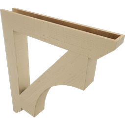 Ekena Millwork - BKTUR055X38X44WTL06RCPR - Timberthane Faux Wood Westlake Style Bracket, Slat Ends, 5 1/2"W x 38"D x 44"H, Primed Tan