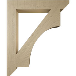 Ekena Millwork - BKTUR055X38X46WTL06RCPR - Timberthane Faux Wood Westlake Style Bracket, Slat Ends, 5 1/2"W x 38"D x 46"H, Primed Tan