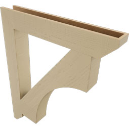 Ekena Millwork - BKTUR055X38X46WTL06RCPR - Timberthane Faux Wood Westlake Style Bracket, Slat Ends, 5 1/2"W x 38"D x 46"H, Primed Tan
