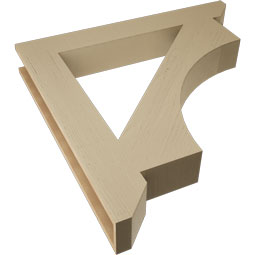 Ekena Millwork - BKTUR055X40X40WTL06RCPR - Timberthane Faux Wood Westlake Style Bracket, Slat Ends, 5 1/2"W x 40"D x 40"H, Primed Tan