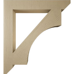 Ekena Millwork - BKTUR055X40X44WTL06RCPR - Timberthane Faux Wood Westlake Style Bracket, Slat Ends, 5 1/2"W x 40"D x 44"H, Primed Tan