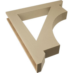 Ekena Millwork - BKTUR055X40X44WTL06RCPR - Timberthane Faux Wood Westlake Style Bracket, Slat Ends, 5 1/2"W x 40"D x 44"H, Primed Tan