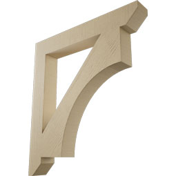 Ekena Millwork - BKTUR055X40X44WTL06RCPR - Timberthane Faux Wood Westlake Style Bracket, Slat Ends, 5 1/2"W x 40"D x 44"H, Primed Tan