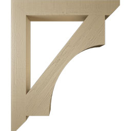 Ekena Millwork - BKTUR055X40X48WTL06RCPR - Timberthane Faux Wood Westlake Style Bracket, Slat Ends, 5 1/2"W x 40"D x 48"H, Primed Tan