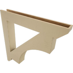 Ekena Millwork - BKTUR055X42X42WTL06RCPR - Timberthane Faux Wood Westlake Style Bracket, Slat Ends, 5 1/2"W x 42"D x 42"H, Primed Tan