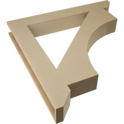 Ekena Millwork - BKTUR055X42X42WTL06RCPR - Timberthane Faux Wood Westlake Style Bracket, Slat Ends, 5 1/2"W x 42"D x 42"H, Primed Tan
