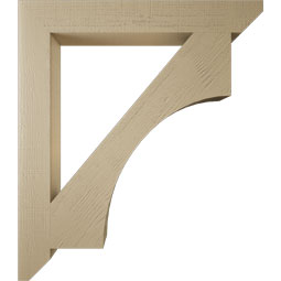 Ekena Millwork - BKTUR055X42X48WTL06RCPR - Timberthane Faux Wood Westlake Style Bracket, Slat Ends, 5 1/2"W x 42"D x 48"H, Primed Tan