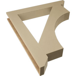 Ekena Millwork - BKTUR055X42X48WTL06RCPR - Timberthane Faux Wood Westlake Style Bracket, Slat Ends, 5 1/2"W x 42"D x 48"H, Primed Tan