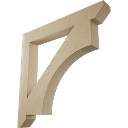 Ekena Millwork - BKTUR055X44X44WTL06RCPR - Timberthane Faux Wood Westlake Style Bracket, Slat Ends, 5 1/2"W x 44"D x 44"H, Primed Tan