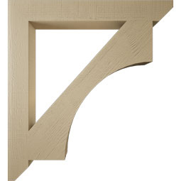 Ekena Millwork - BKTUR055X44X48WTL06RCPR - Timberthane Faux Wood Westlake Style Bracket, Slat Ends, 5 1/2"W x 44"D x 48"H, Primed Tan