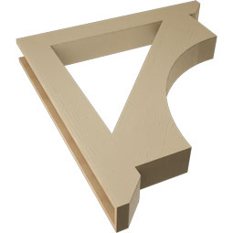 Ekena Millwork - BKTUR055X44X48WTL06RCPR - Timberthane Faux Wood Westlake Style Bracket, Slat Ends, 5 1/2"W x 44"D x 48"H, Primed Tan