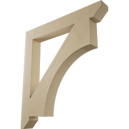 Ekena Millwork - BKTUR055X44X48WTL06RCPR - Timberthane Faux Wood Westlake Style Bracket, Slat Ends, 5 1/2"W x 44"D x 48"H, Primed Tan