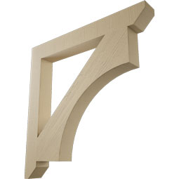 Ekena Millwork - BKTUR055X46X46WTL06RCPR - Timberthane Faux Wood Westlake Style Bracket, Slat Ends, 5 1/2"W x 46"D x 46"H, Primed Tan