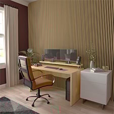 Ekena Millwork - SWAHR - AcoustixPro Noise Cancelling Half Round Slat Wall Panel