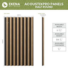 Ekena Millwork - SWAHR - AcoustixPro Noise Cancelling Half Round Slat Wall Panel