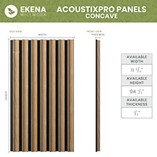 Ekena Millwork - SWARCV - AcoustixPro Noise Cancelling Concave Slat Wall Panel