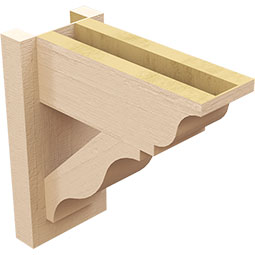 Ekena Millwork - OUTURFST - Timberthane Rough Cedar Faux Wood Timberthane Funston Faux Wood Outlooker, Primed Tan