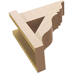 Ekena Millwork - OUTURFST - Timberthane Rough Cedar Faux Wood Timberthane Funston Faux Wood Outlooker, Primed Tan