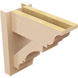 Ekena Millwork - OUTURBOA - Timberthane Rough Cedar Faux Wood Timberthane Balboa Faux Wood Outlooker, Primed Tan